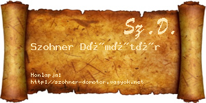 Szohner Dömötör névjegykártya
